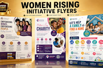 do women support, mothers, children, care, leadership, wellness charity flyers