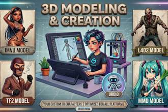 make imvu model, l4d2, vroid model, mmd, tf2 model, game mod, 3d model, sims 4