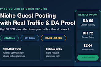 do niche guest posting with real traffic and da proof