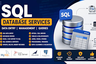 do sql data entry, database management, mysql, and data import