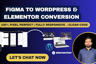convert figma to elementor or PSD to wordpress website