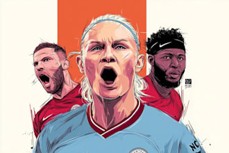 create a football soccer poster with any player you desire