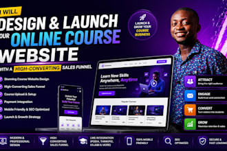 design and launch your online course website with a high converting sales funnel