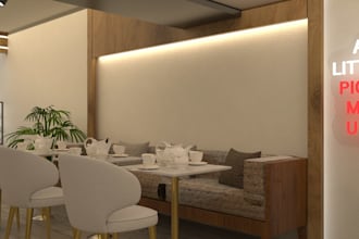 design modern restaurant bar interior with realistic 3d render