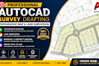 do professional autocad survey drafting topographic map and land subdivision