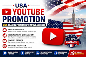 do USA youtube promotion, USA channel promotion, to USA active audience service