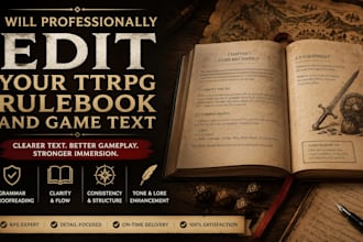 professionally edit your ttrpg rulebook and game text