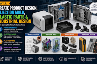 create product design, injection mold, plastic parts and industrial design