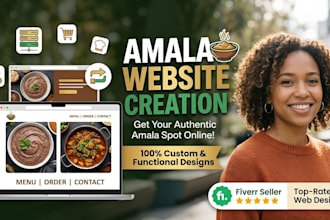design a professional amala restaurant and food delivery website