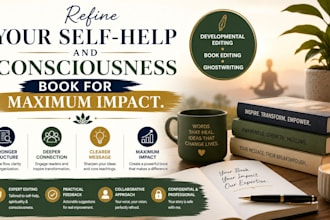 refine selfhelp or consciousness book with expert and developmental editing