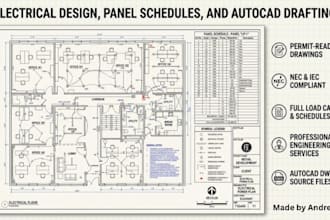 do complete electrical design, panel schedules and autocad drafting