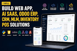 build web app, ai saas, odoo erp, CRM, MLM, inventory pos, python software