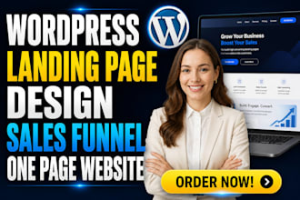 create wordpress landing page design sales funnel one page website