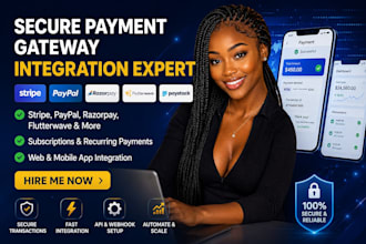 integrate stripe paypal flutterwave and payment apis professionally