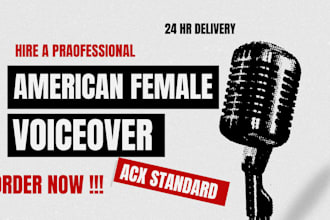 be a professional female female voiceover, audiobook narrator, acx audible