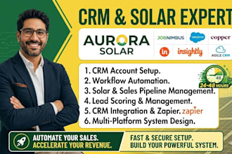 setup aurora solar jobnimbus salesforce copper insightly agile crm automation