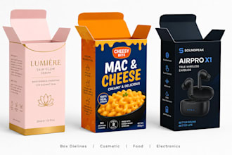 design professional product packaging, custom dieline and product box design