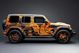 design a custom vehicle wrap, cars, pickups, trailers
