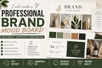 create a stunning brand mood board and visual identity guide