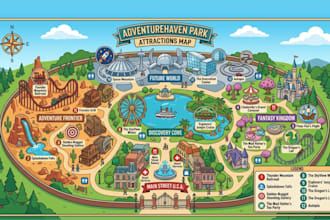 create professional attraction maps for parks, tourism and visitor guides