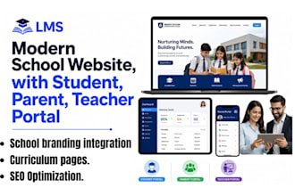 design modern school website, educational website, with student portal
