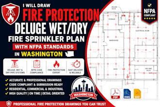 draw fire protection deluge wet dry fire sprinkler plan with nfpa in washington