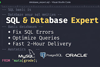 fix, debug or optimize your sql queries and database errors