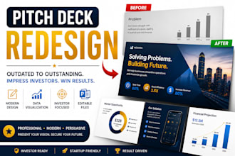 create a professional pitch desk design for investors and clients