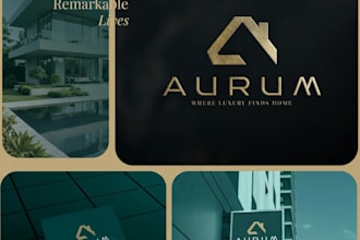 design luxury property, realtor, real estate or construction logo
