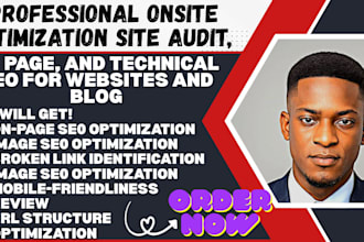 do onsite optimization, site audit, onpage, and technical SEO for websites