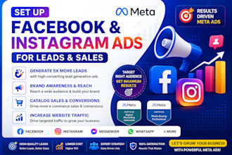 setup meta ads for lead or sales manage fb ig ads advertising marketing campaign