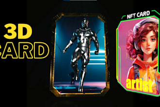 create premium nft trading card design, digital collectible card and game art