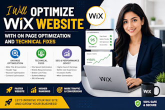 optimize wix website with on page optimization and technical fixes
