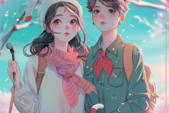 create cute cartoon illustrations, lofi art, anime, nft