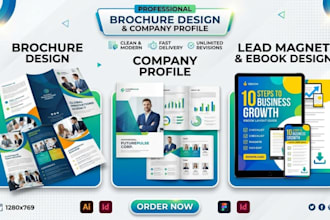 do professional brochure, real estate brochure, product catalog, business flyer