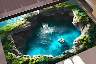 create luxury 3d floor illusion graphics and flooring artwork