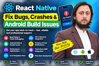 fix react native bugs, crashes and android build issues