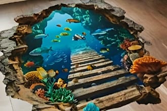 design realistic 3d anamorphic floor illusions pavement art optical graphics