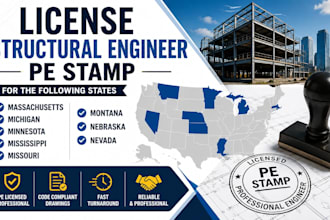 license structural engineer pe stamp for massachusetts michigan minnesota lowa
