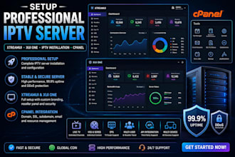 setup professional iptv server, xtreamui, xui one, iptv installation,cpanel