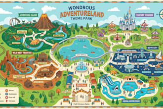 create theme park maps, attraction maps, zoo maps and tourist visitor guides