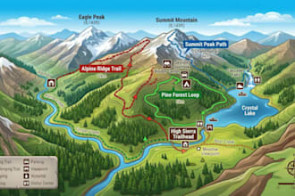 design hiking maps trail maps, park maps and outdoor adventure maps location map