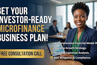 write a professional microfinance business plan with ROI and growth strategy