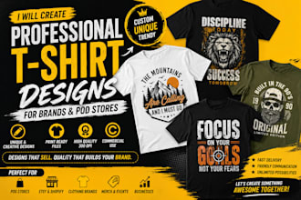 create professional tshirt designs for brands and pod stores