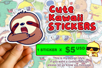 design cute kawaii stickers and doodles illustration