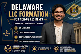 help you form a delaware llc or ccorp with ein support