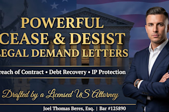 draft a powerful cease and desist or legal demand letter