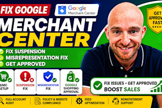 fix google merchant center misrepresentation, fix suspension, fix gmc shopping
