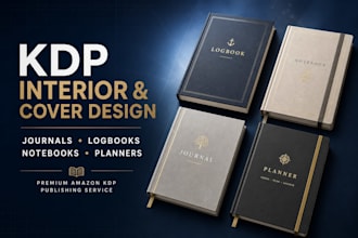 create kdp logbooks, journal, notebooks interior and cover design for publishing