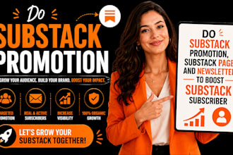 do substack promotion, substack page and newsletter to boost substack subscriber